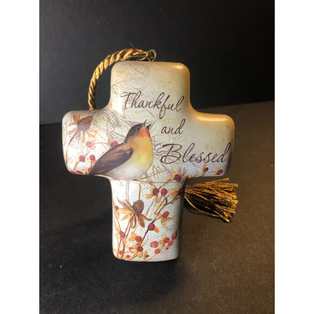 Artful Cross sculpture with antique key holder by Demdaco